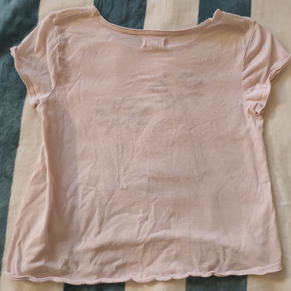 Cute Tucker + Tate Pink Tee, Ocean Sunset & Stitched Palm Trees Girls Sz. L - Picture 4 of 4